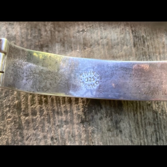 TAXCO 925 Bracelet Vintage Sterling Silver Shadow Box Hinged Bangle - Picture 5 of 6